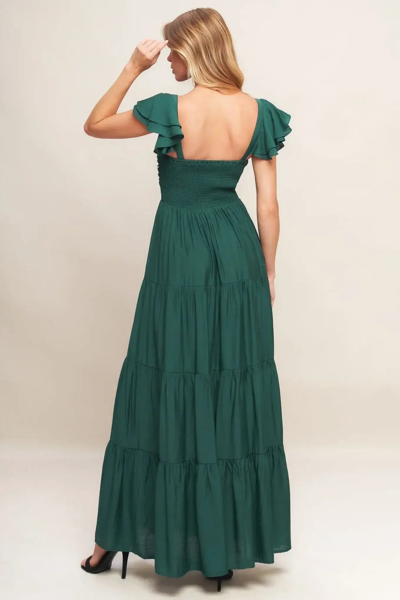 MARIBELLE MAXI DRESS - FOREST GREEN