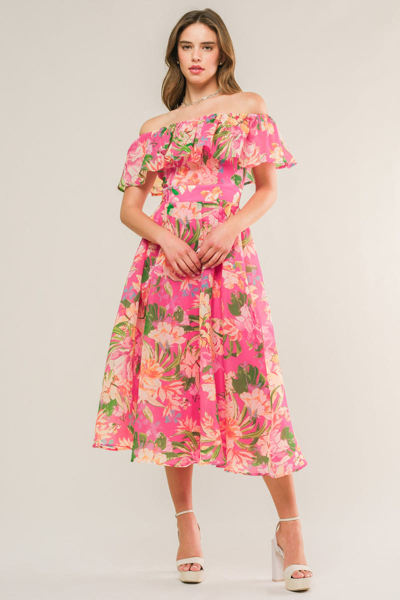 HAPPIEST HERE PINK MIDI DRESS - FINAL SALE
