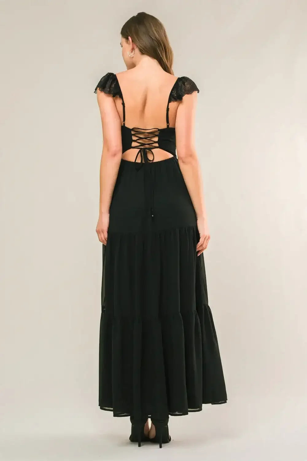 FORGOTTEN ROMANCE MAXI DRESS - BLACK
