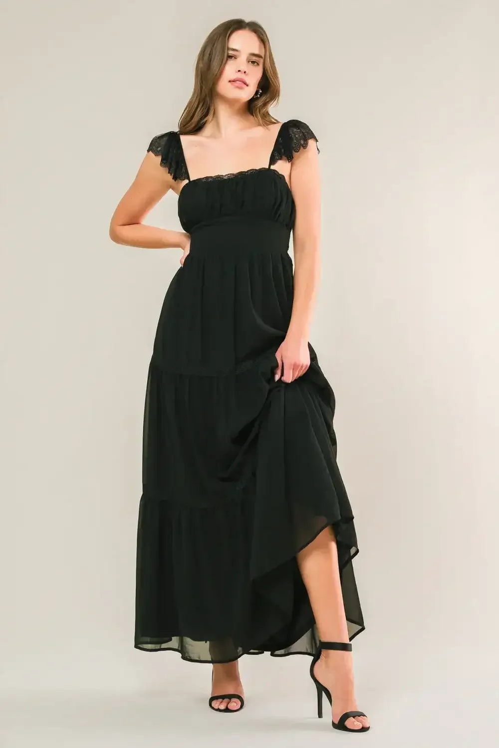 FORGOTTEN ROMANCE MAXI DRESS - BLACK