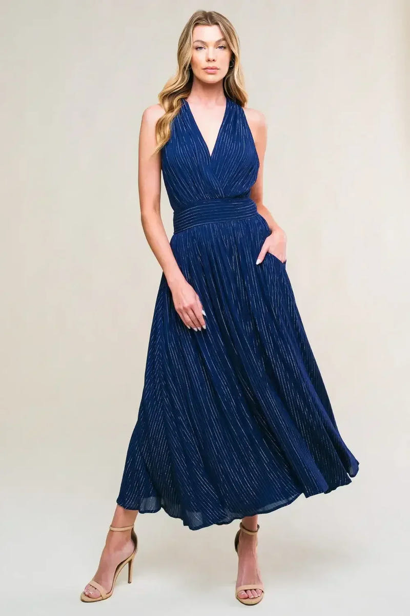 ENCHANTED GARDEN - NAVY - MIDI DRESS