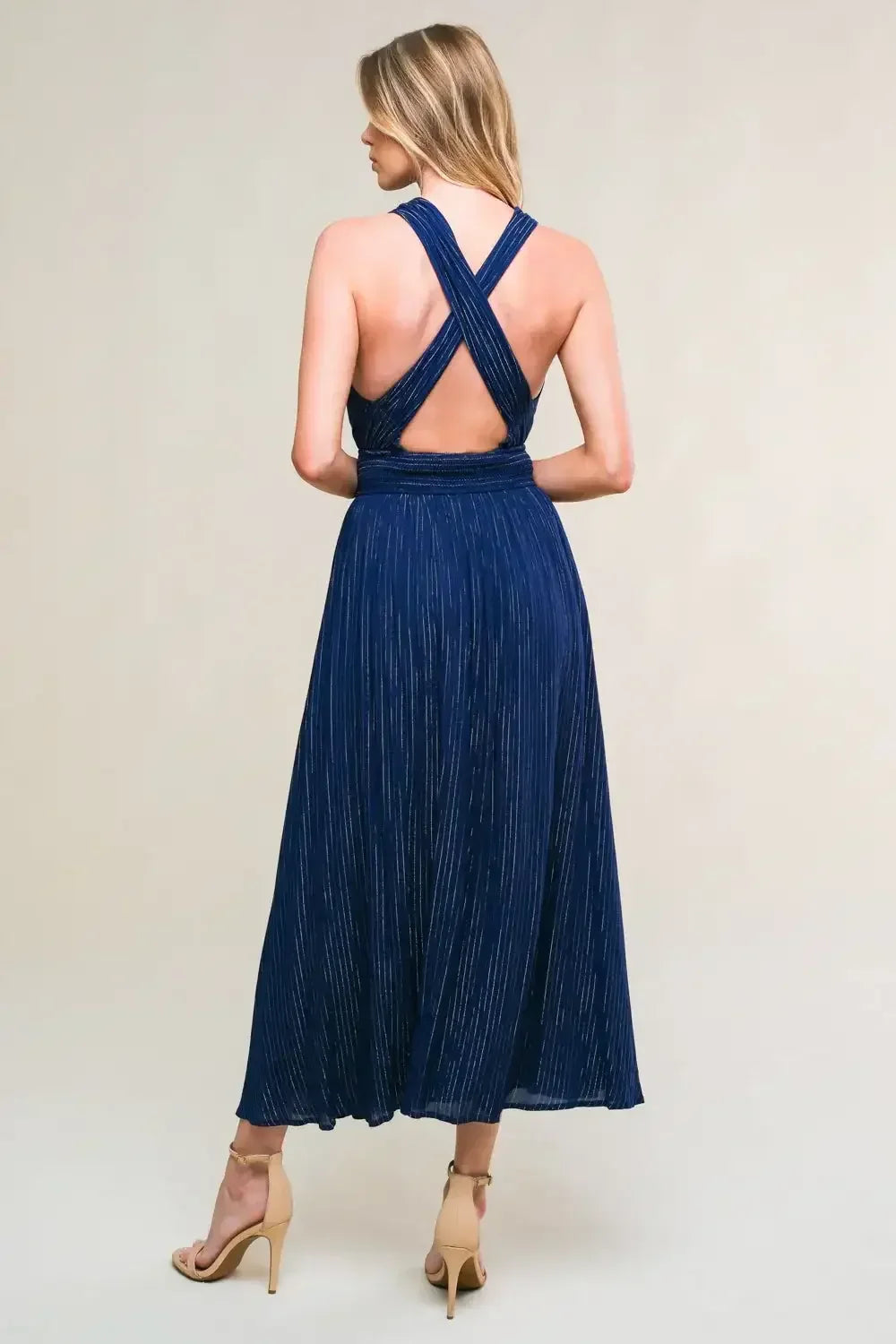 ENCHANTED GARDEN - NAVY - MIDI DRESS