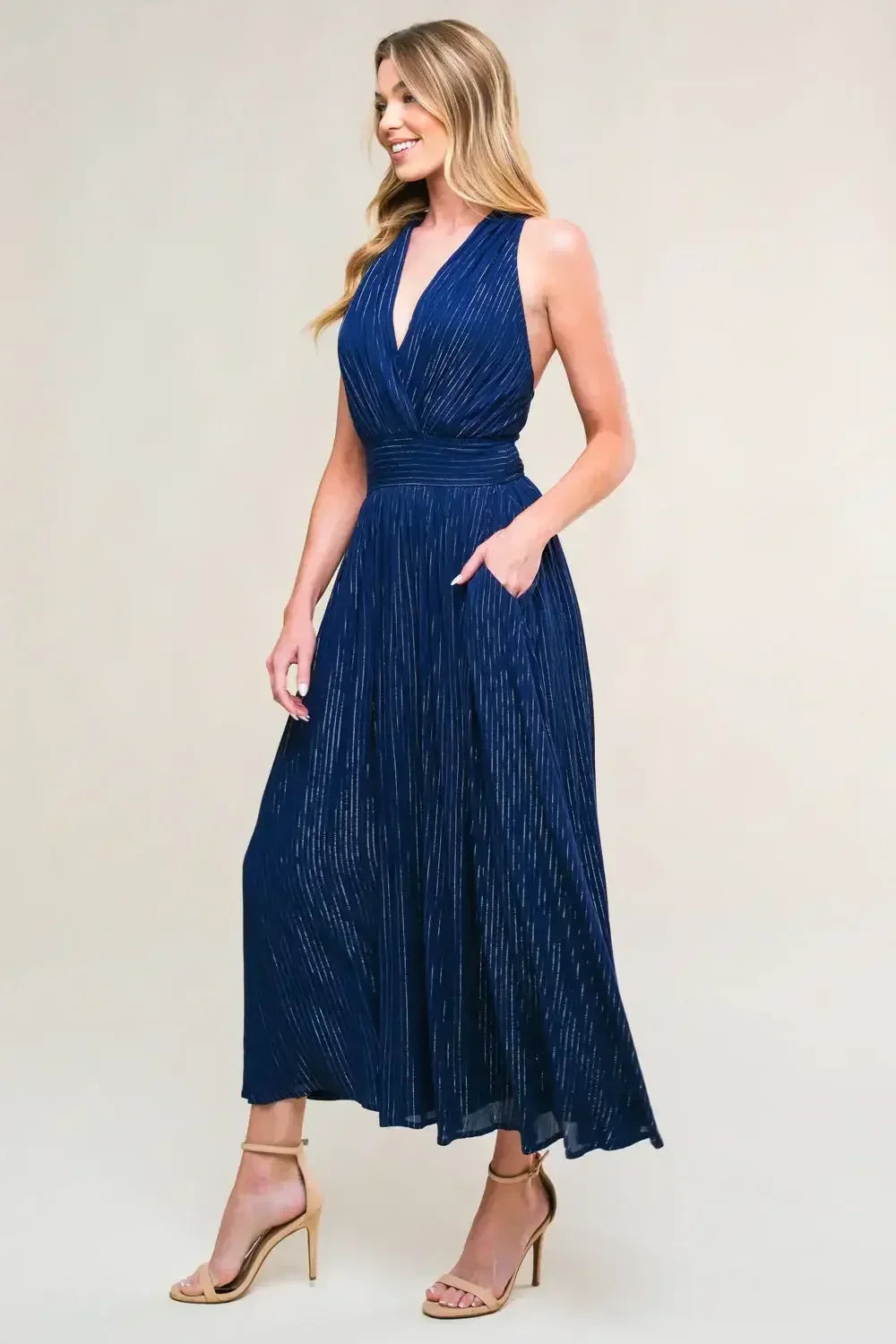 ENCHANTED GARDEN - NAVY - MIDI DRESS