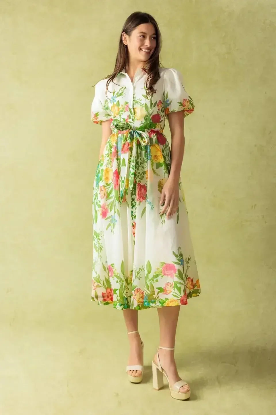 MUCH TO DO - FLOWER PRINT MIDI DRESS