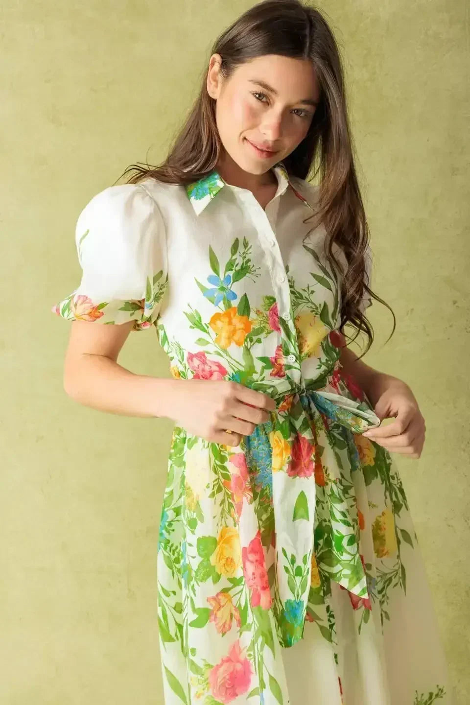 MUCH TO DO - FLOWER PRINT MIDI DRESS