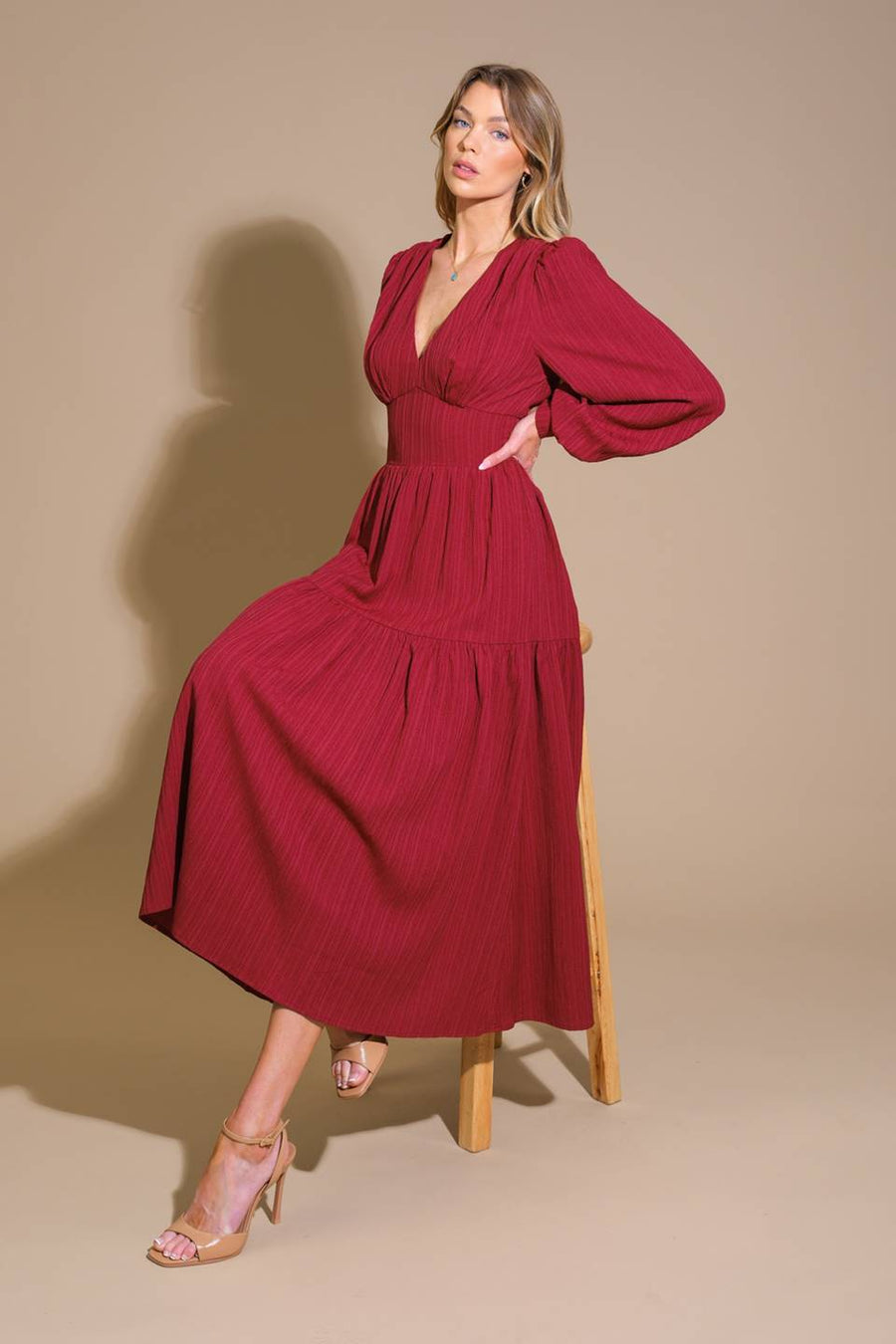 PARK AVENUE WOVEN WOVEN MIDI DRESS