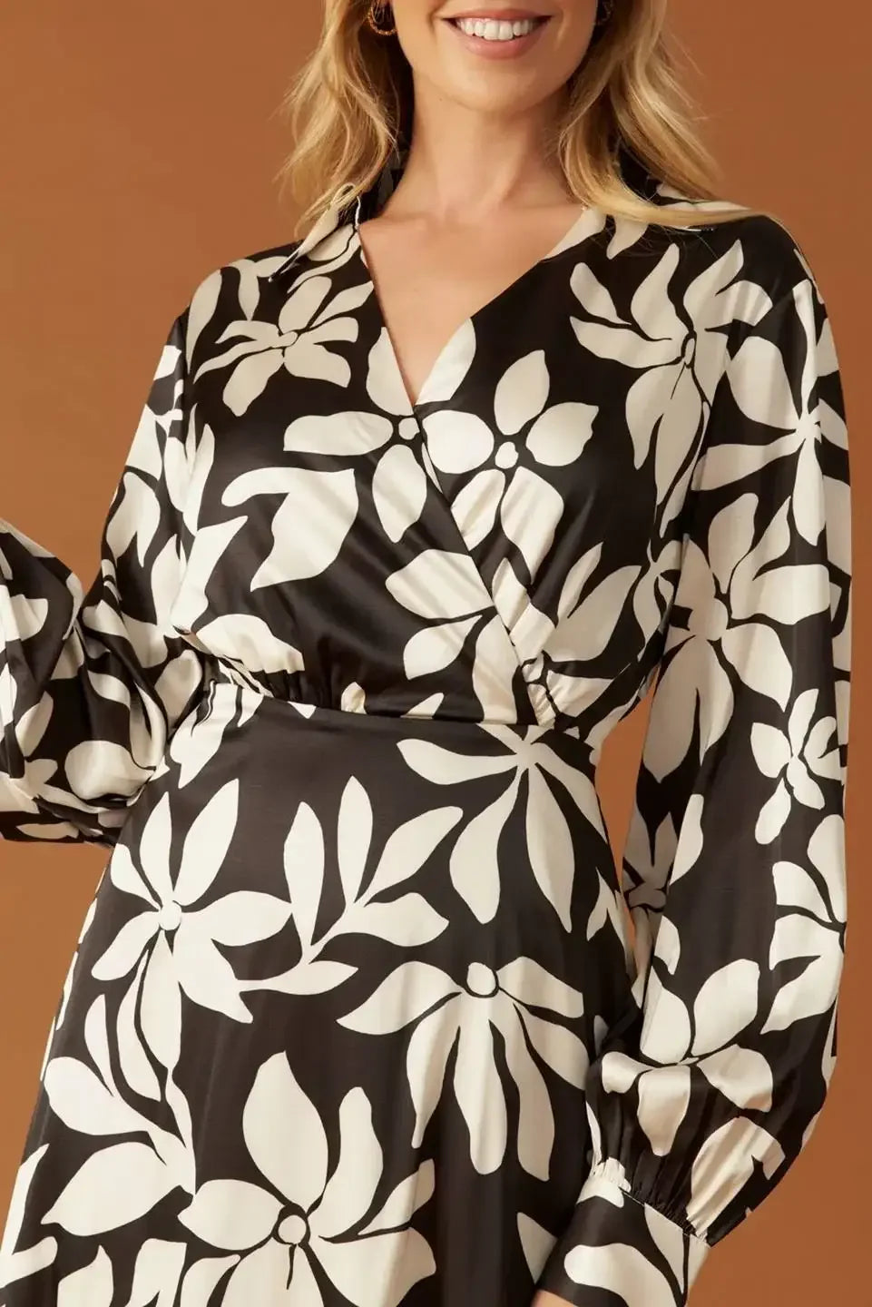 AFTER HOURS BLACK LONG SLEEVE MIDI DRESS