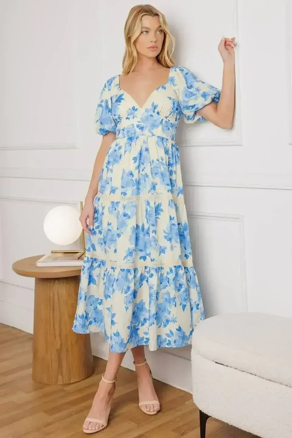 THROUGH THE FOG WOVEN MIDI DRESS