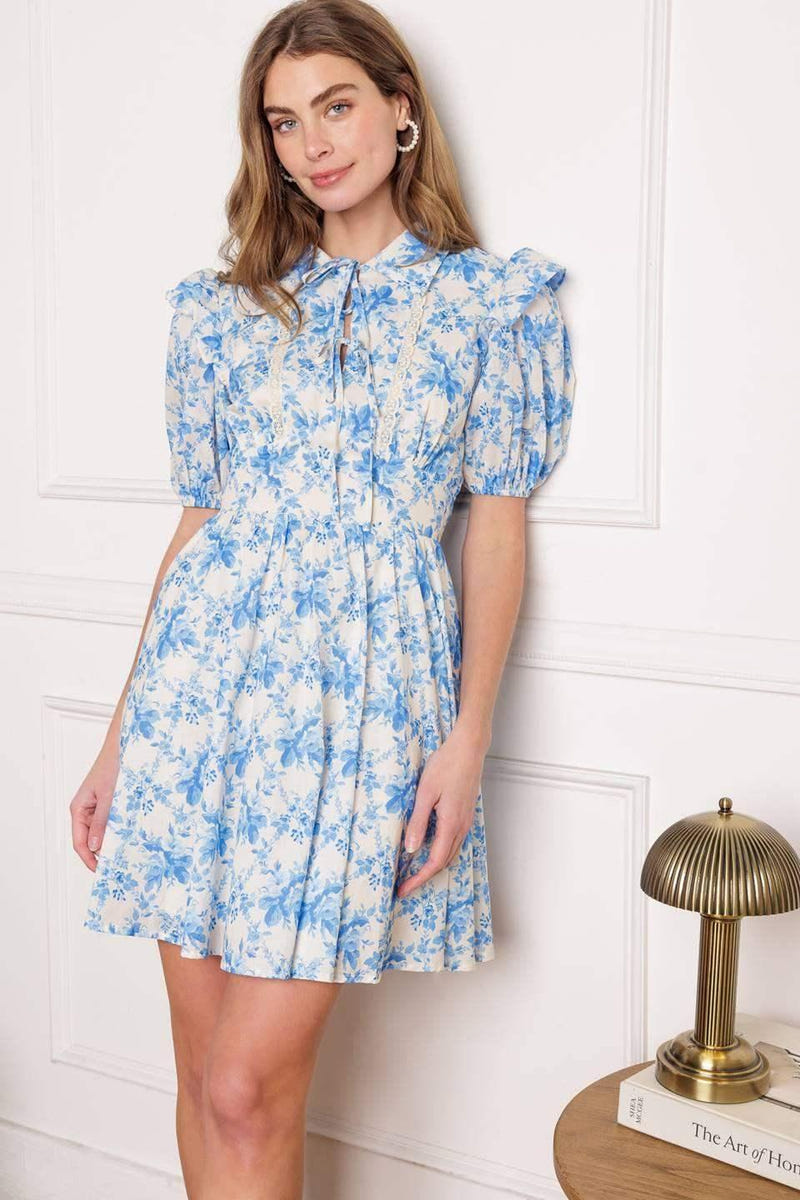 ABIGAIL FLORAL PUFF SLEEVE MINI DRESS