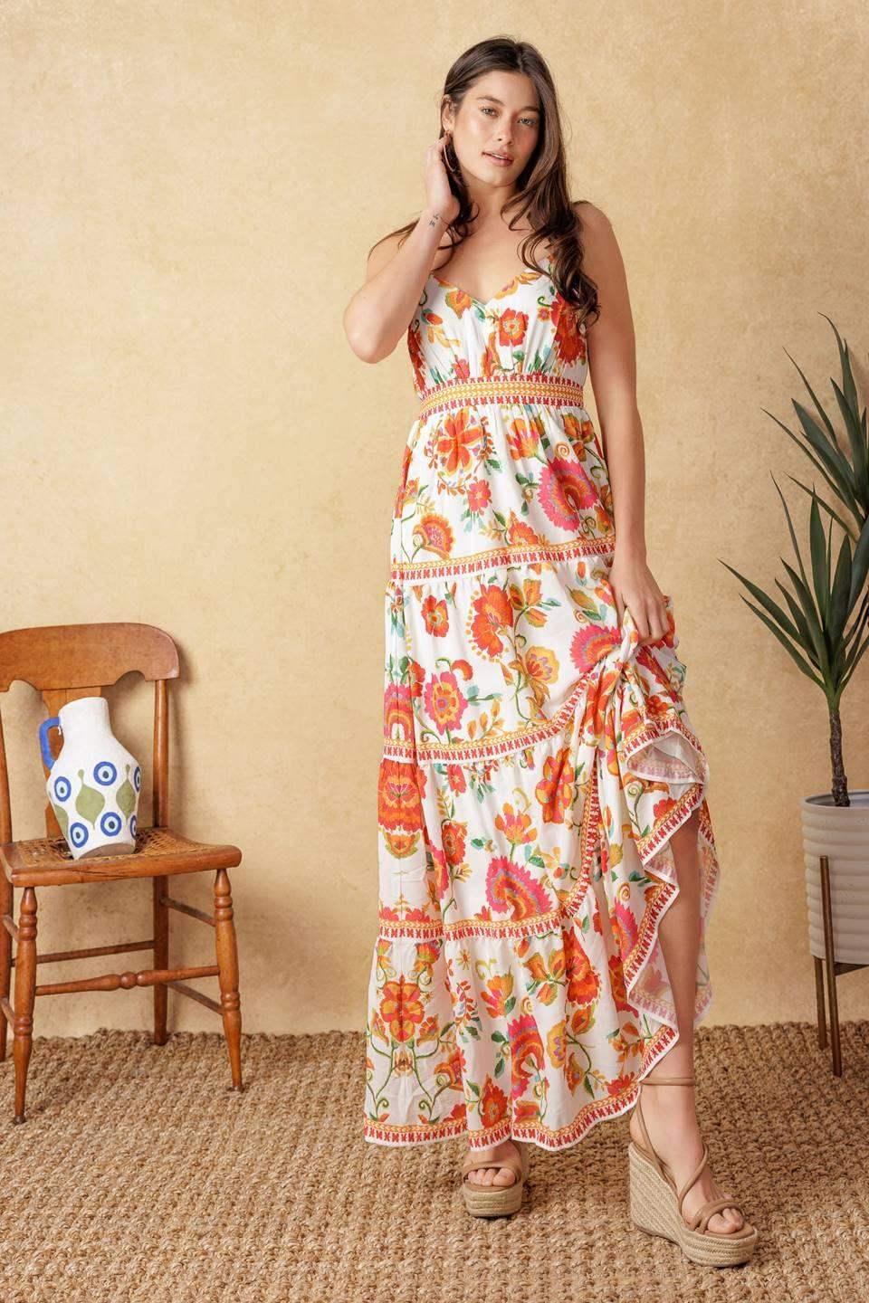 SUMMER SANGRIA MAXI DRESS - RED