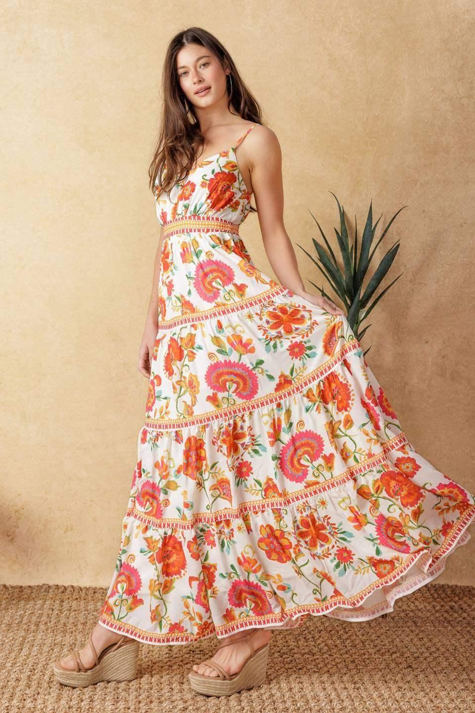 SUMMER SANGRIA MAXI DRESS - RED