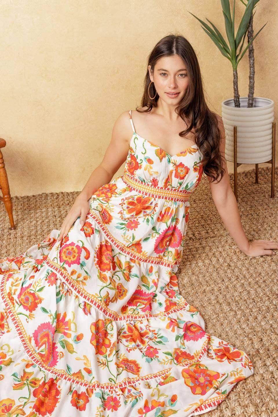 SUMMER SANGRIA MAXI DRESS - RED