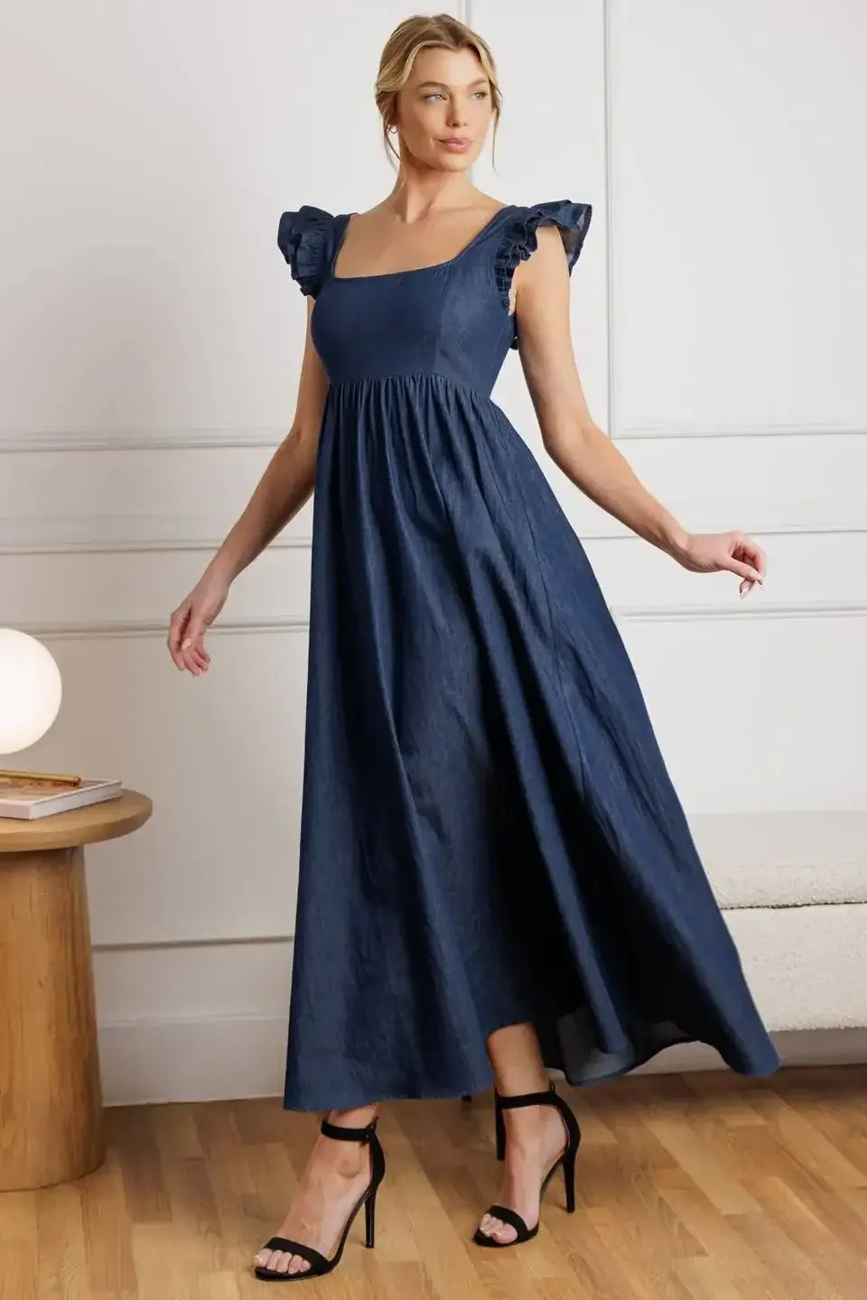 SOUTHAMPTON STROLL CHAMBRAY MIDI DRESS