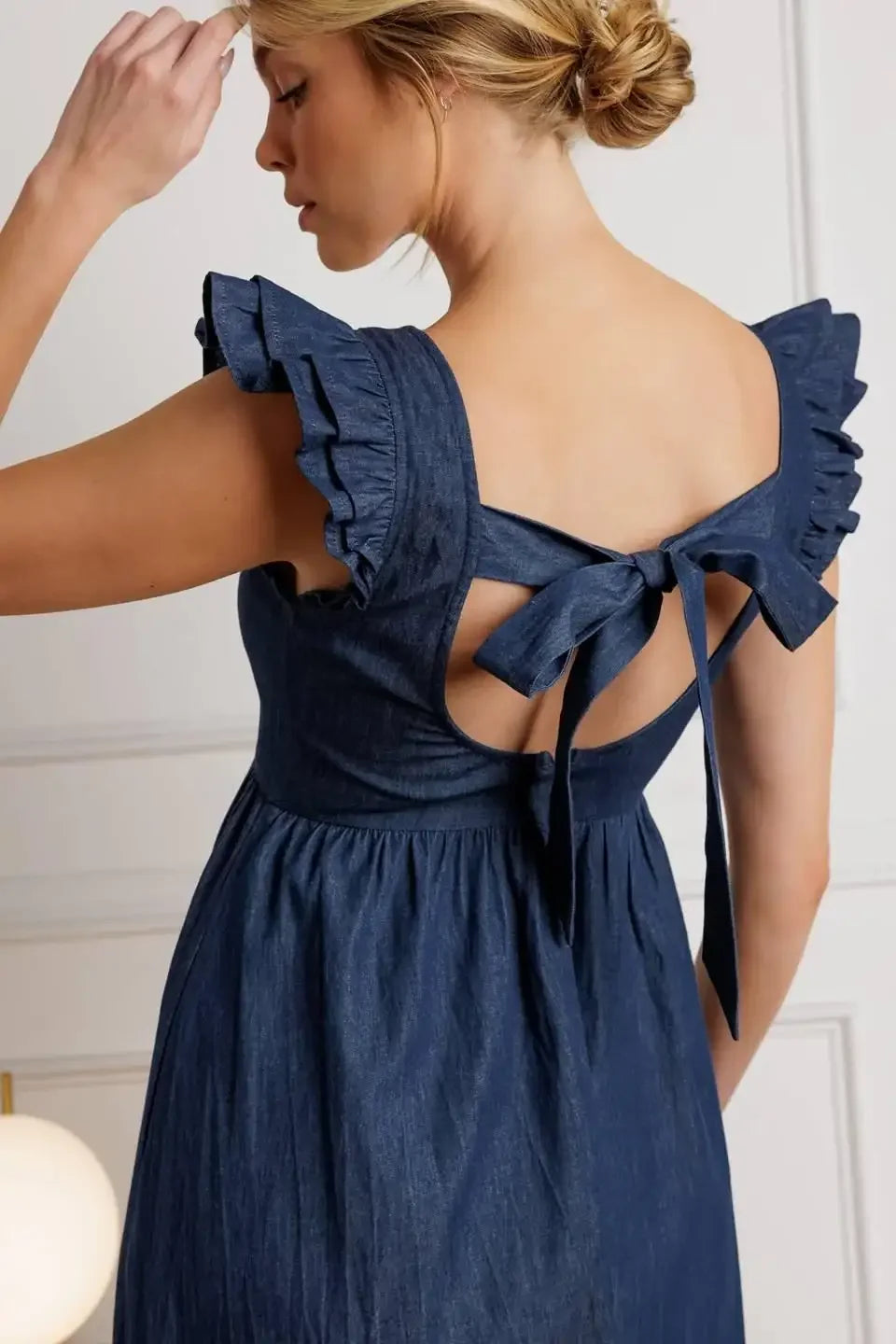 SOUTHAMPTON STROLL CHAMBRAY MIDI DRESS