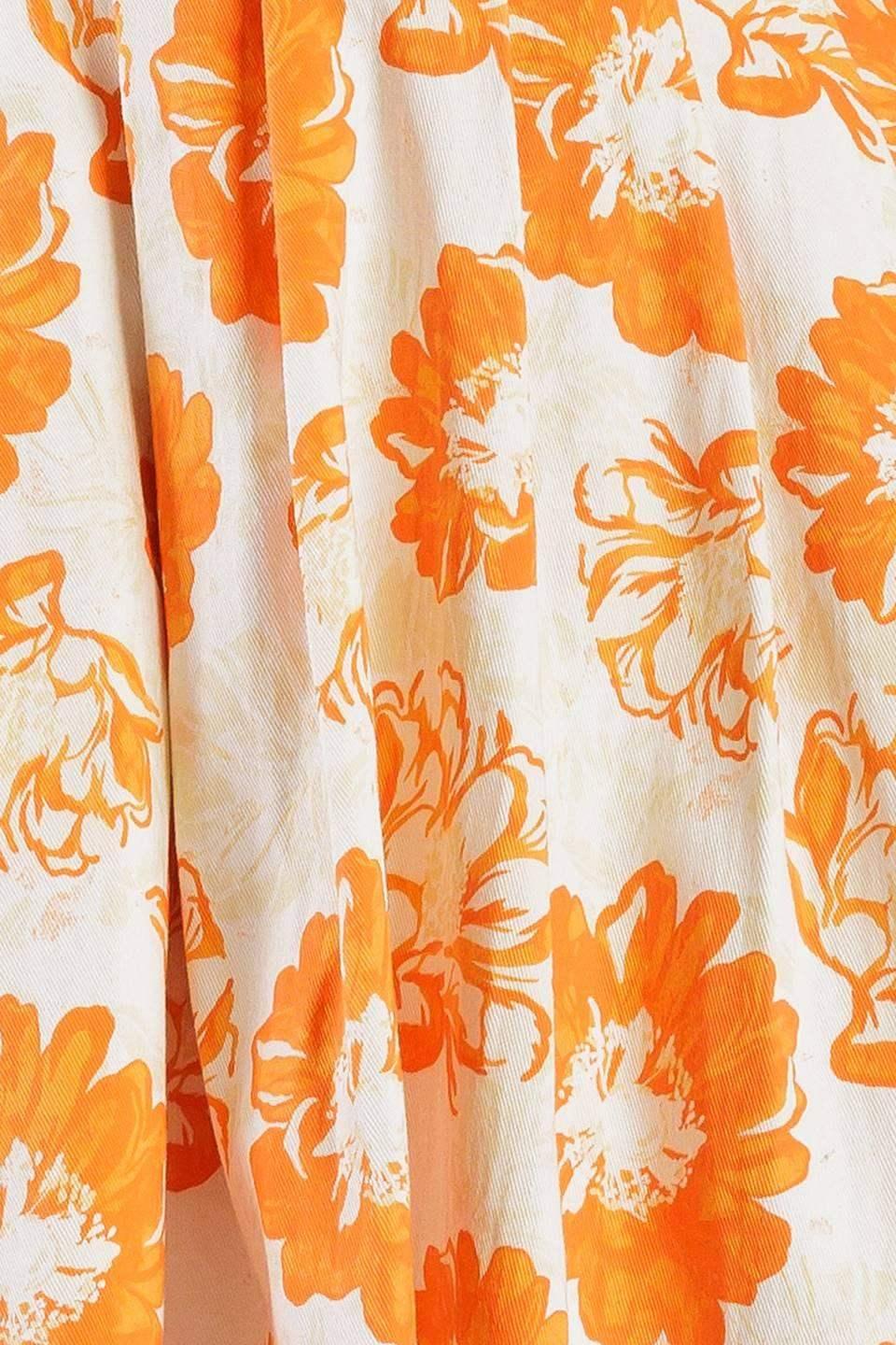 TANGERINE MIMOSAS ORANGE FLORAL MINI DRESS