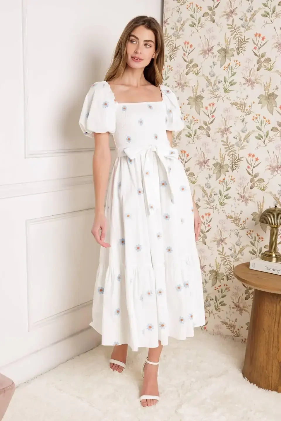 SUNNYSIDE LANE - EMBROIDERED MIDI DRESS