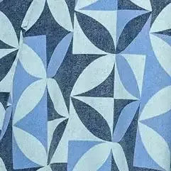 GWENNY - GEOMETRIC BLUE DENIM MIDI DRESS