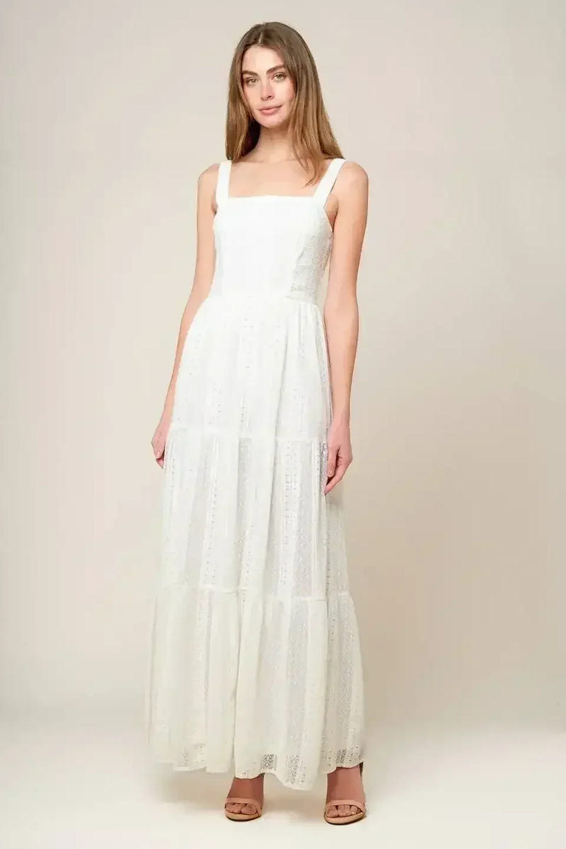 AFTER THE RAIN - WHITE LACE MAXI DRESS - FINAL SALE
