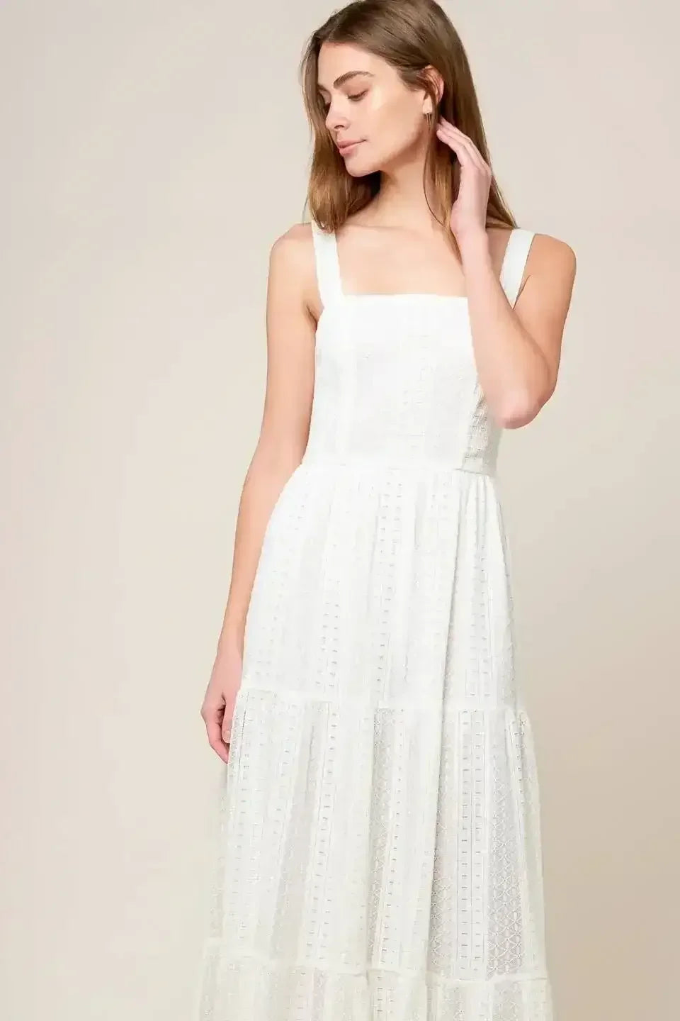 AFTER THE RAIN - WHITE LACE MAXI DRESS