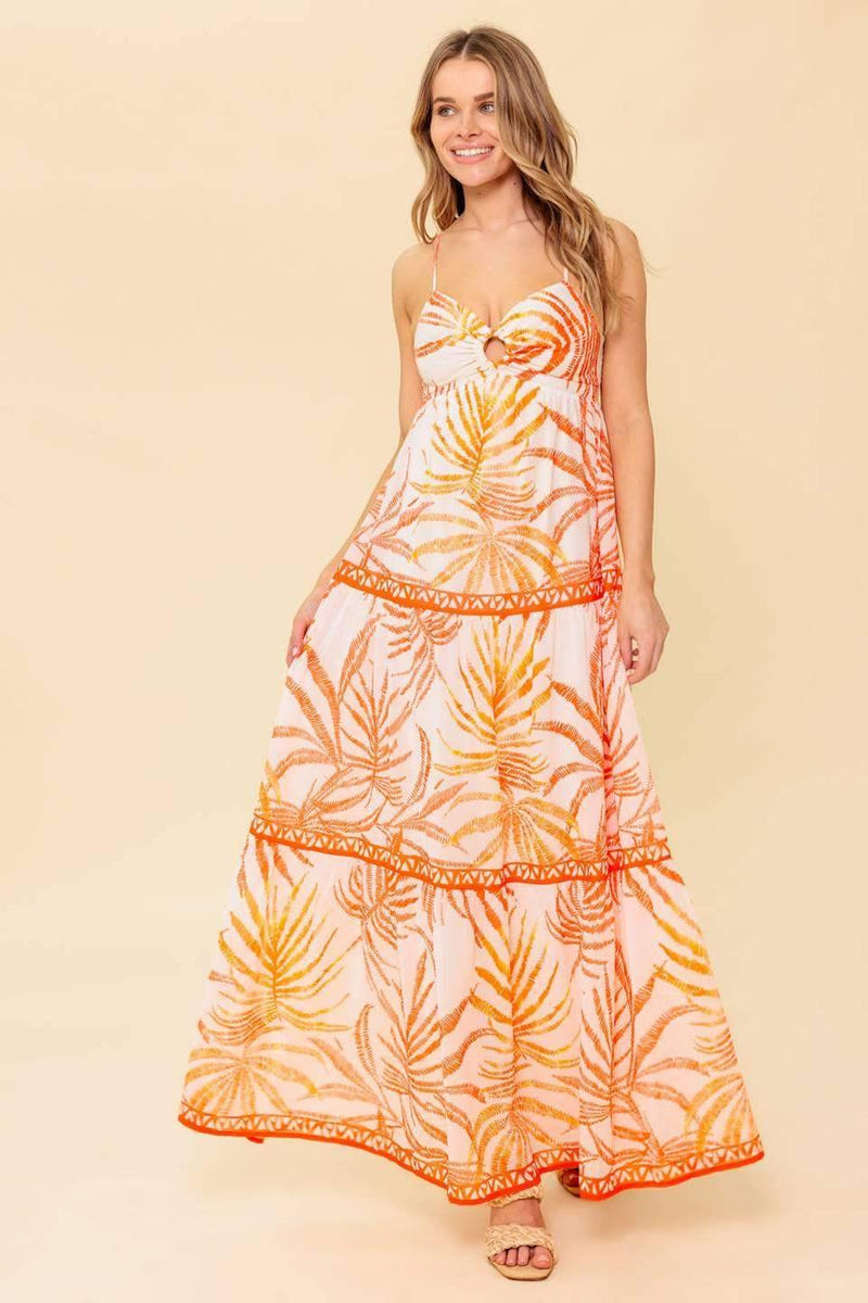 TROPICAL LAGOON O-RING MAXI DRESS