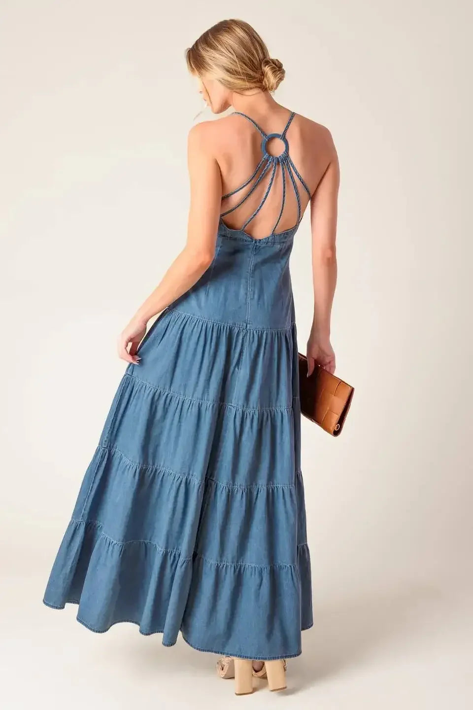 Lady Black Tie - Sunday Best - Chambray Midi Dress - Size L Lady Black Tie - Sunday Best - Chambray Midi Dress - Size L