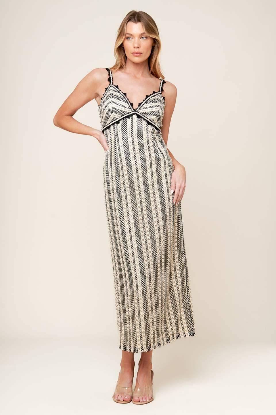 TAKE ME AWAY CROCHET LACE MIDI DRESS