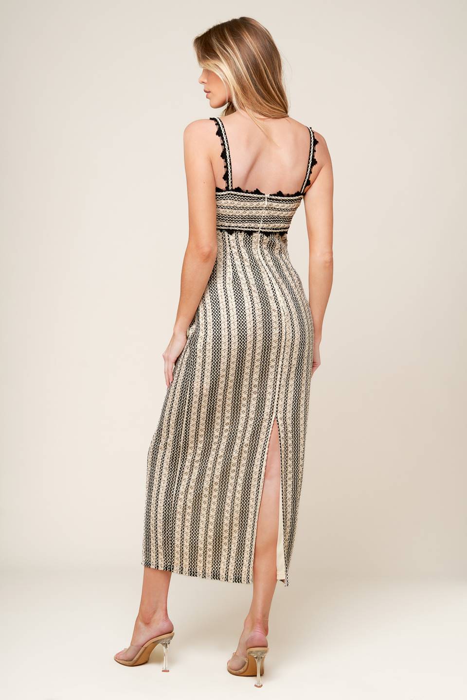Lady Black Tie - Take Me Away Crochet Lace Midi Dress