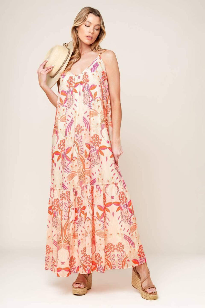 SECRET GARDEN MAXI DRESS - PINK - FINAL SALE
