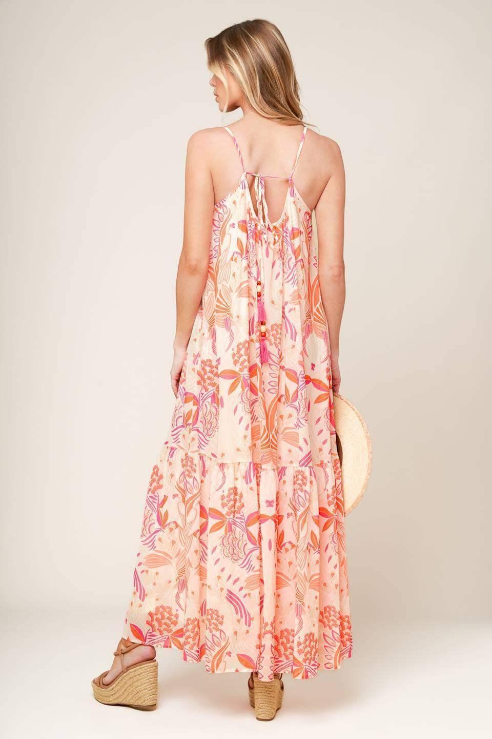 SECRET GARDEN MAXI DRESS - PINK