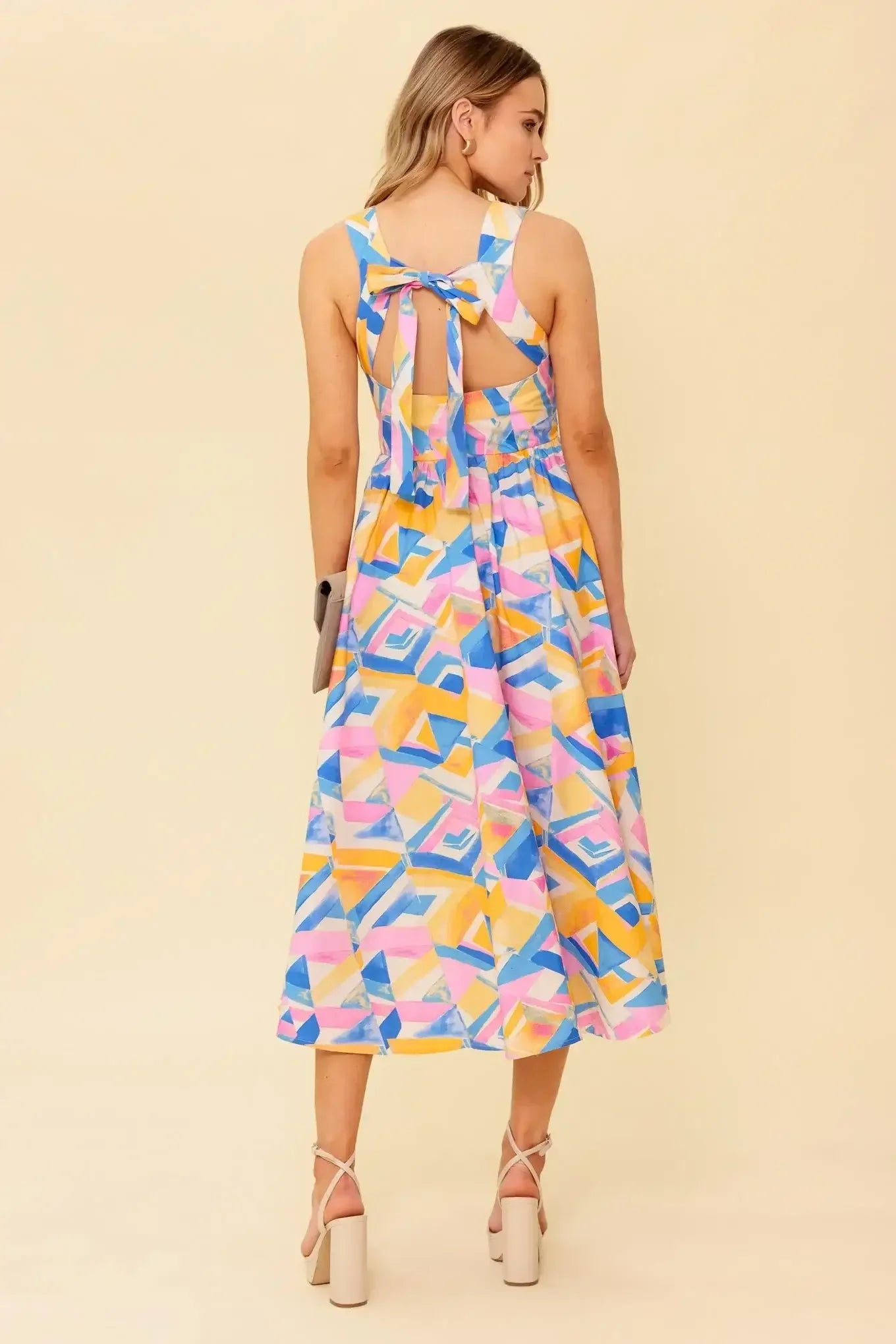 PATTON PARK MIDI DRESS - POWDER BLUE & PINK