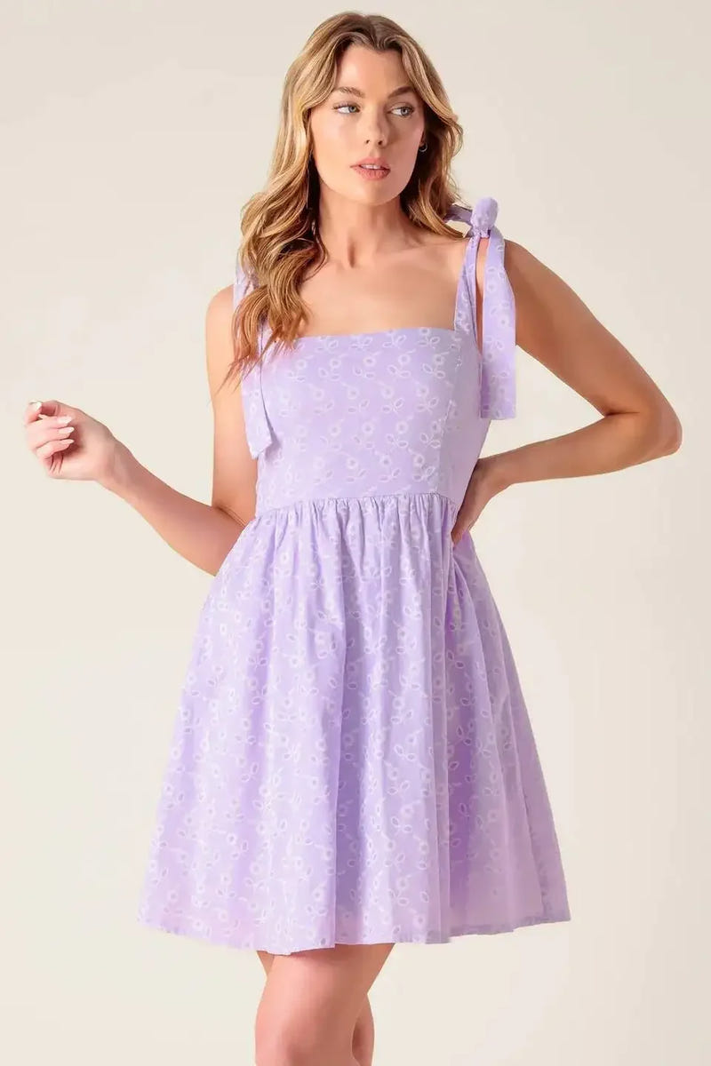 DATE TO REMEMBER MINI DRESS - LAVENDER