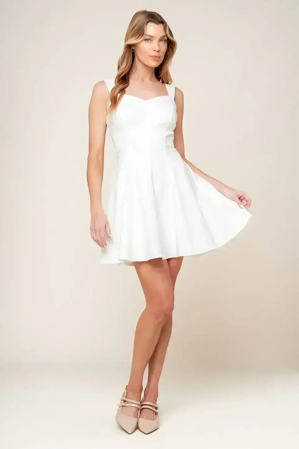 CHANCES ARE WHITE DENIM MINI DRESS - FINAL SALE