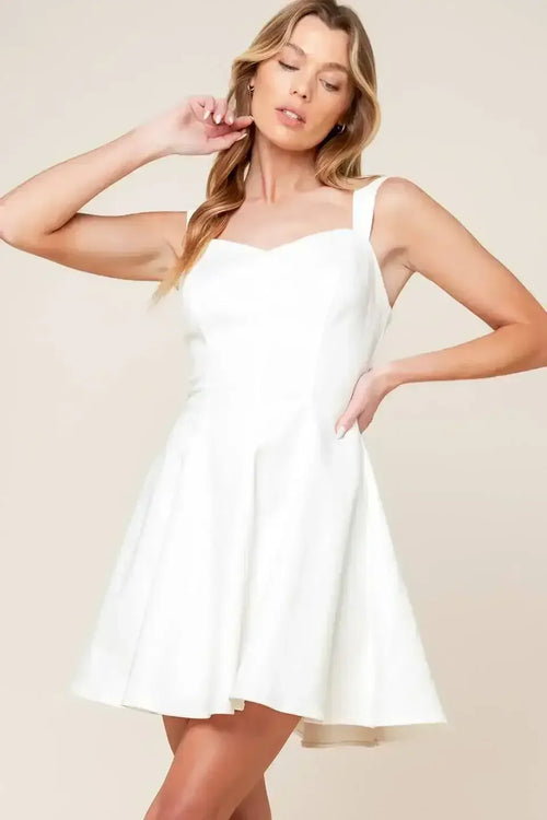 CHANCES ARE WHITE DENIM MINI DRESS