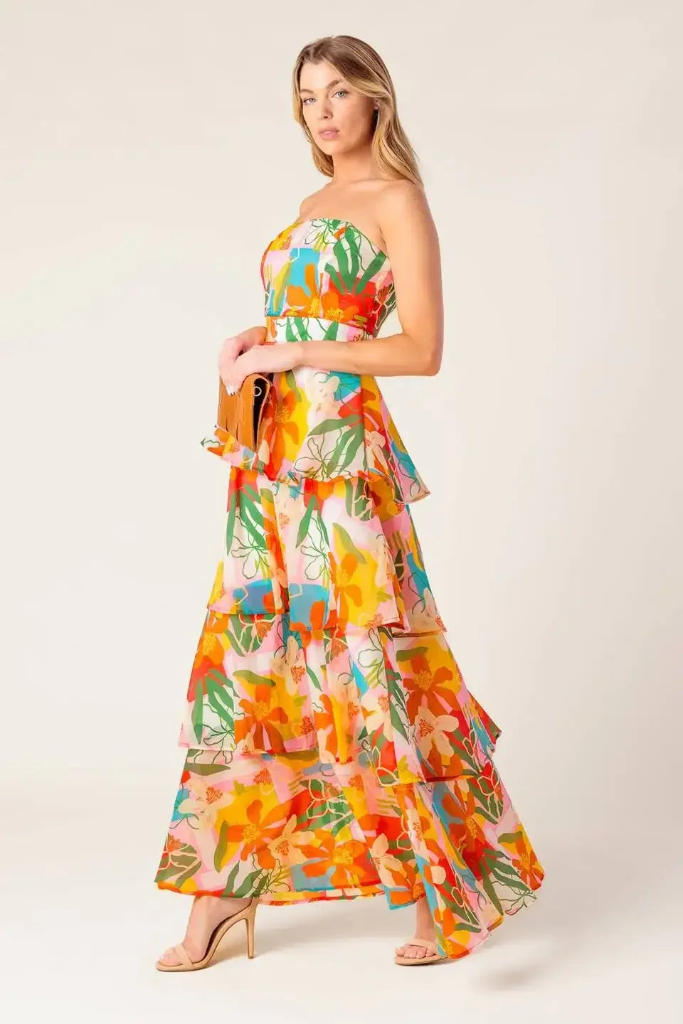 HALF PAST SUNSET - TROPICAL PRINT MAXI DRESS