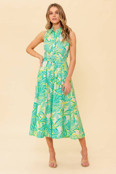 DAYS WITH YOU MIDI SHIRT DRESS - GREEN - FINAL SALE