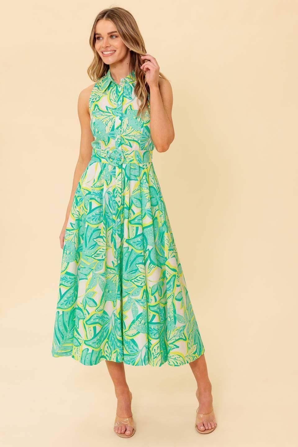 DAYS WITH YOU MIDI SHIRT DRESS - GREEN