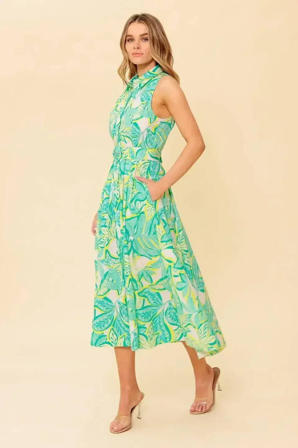 DAYS WITH YOU MIDI SHIRT DRESS - GREEN