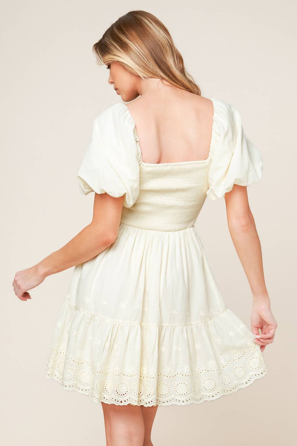 cream boho mini dress LOLA BOHO MINI DRESS