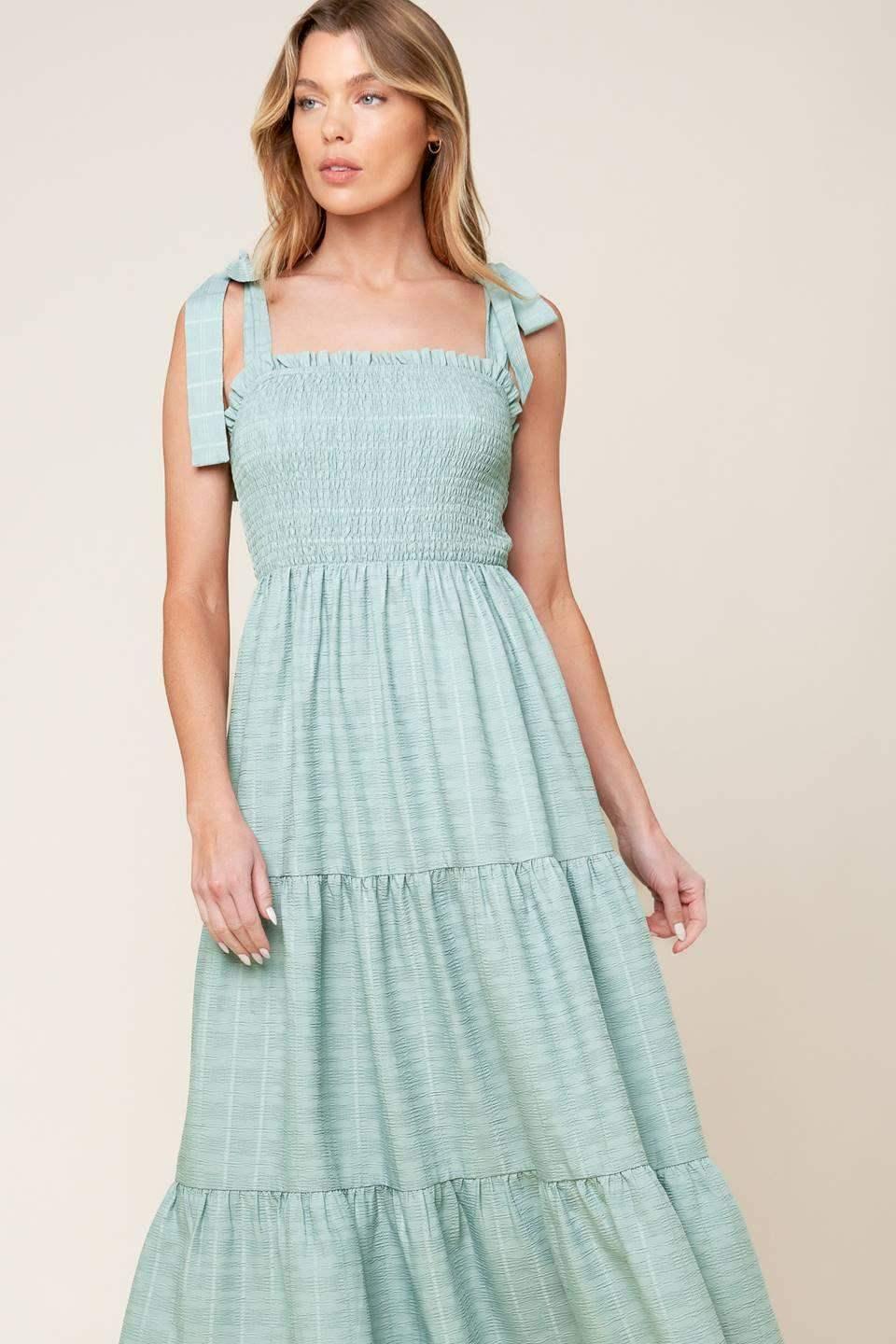 OCEAN BREEZES - DUSTY TEAL MAXI DRESS