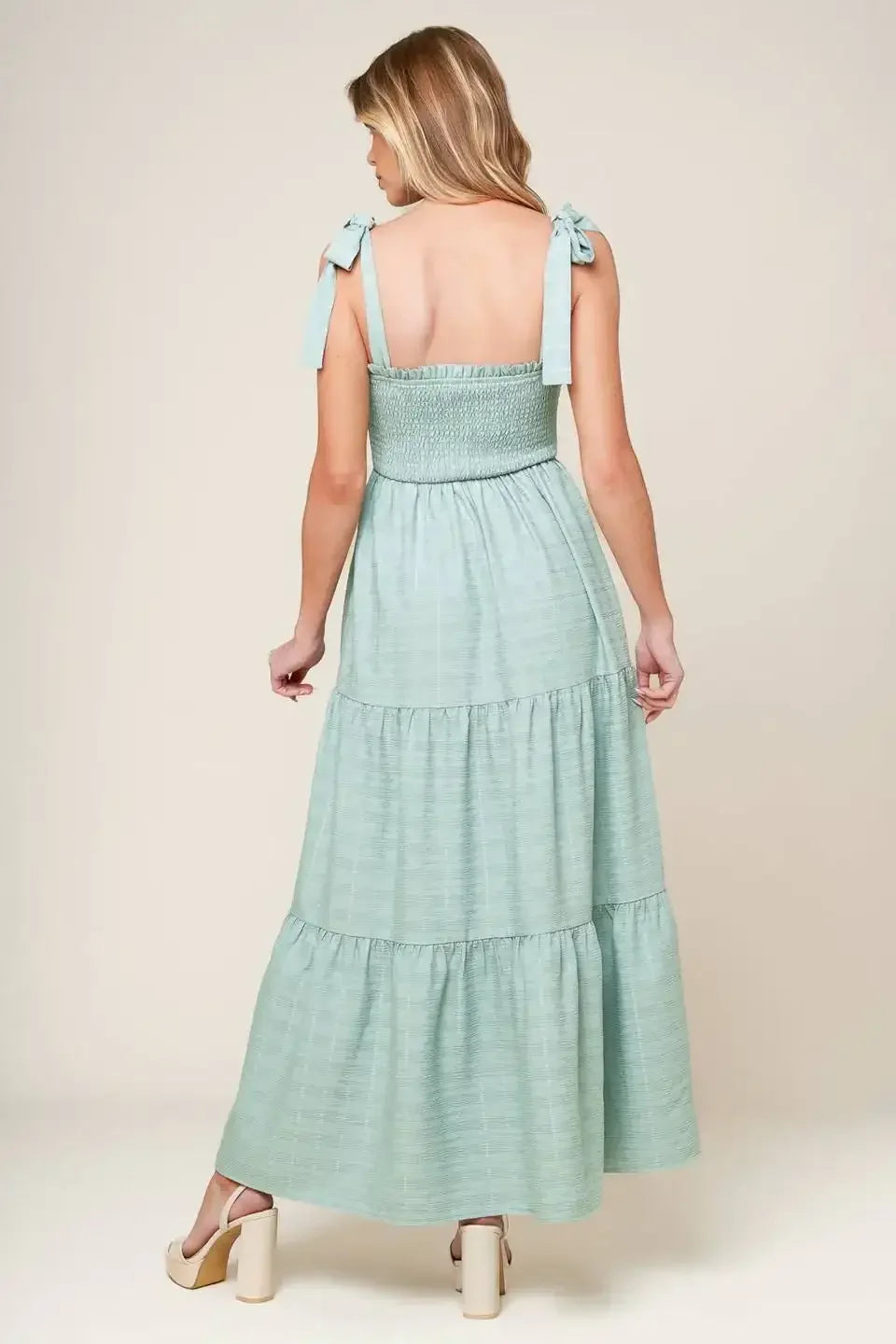 OCEAN BREEZES - DUSTY TEAL MAXI DRESS