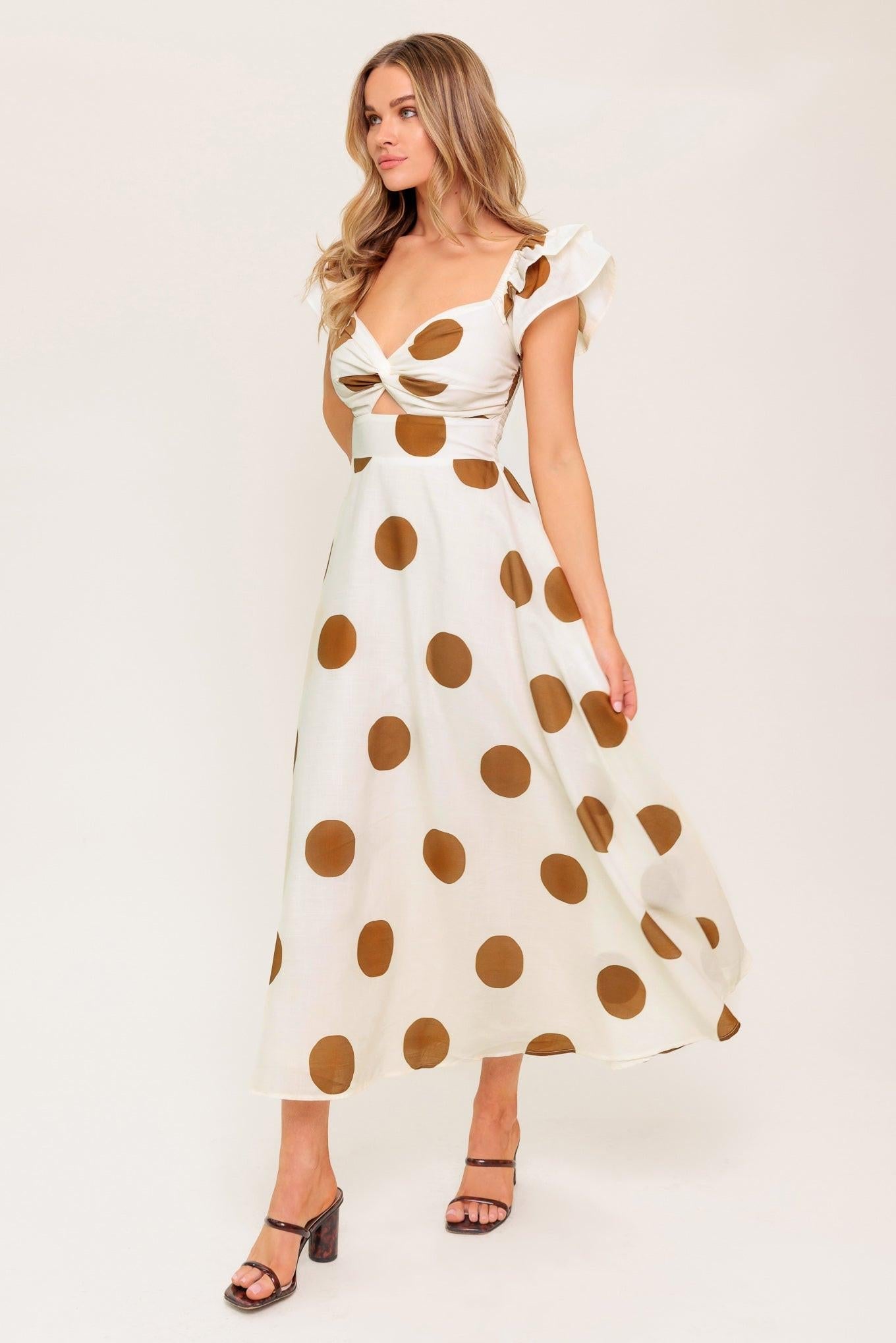 MOJITO MOOD POLKA DOT MIDI DRESS