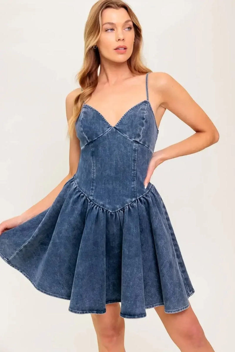 DINA DENIM MINI DRESS