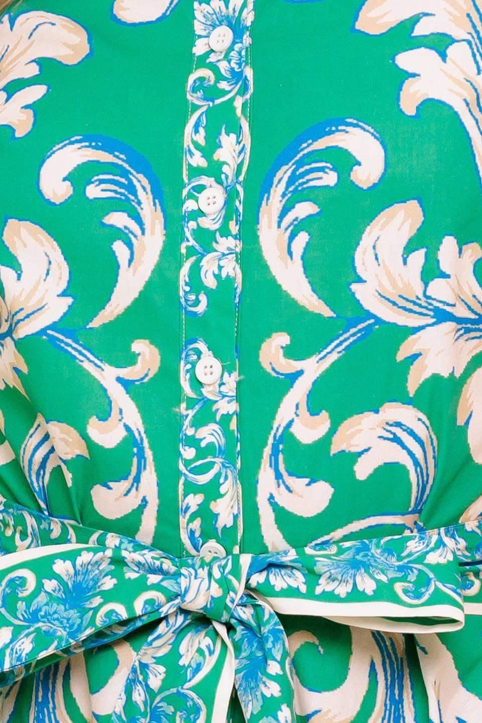 SUMMER BOUQUET SHIRT DRESS - GREEN