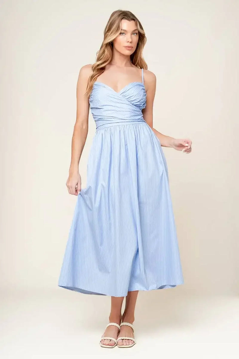 SUMMER INVITE - PASTEL BLUE MIDI DRESS