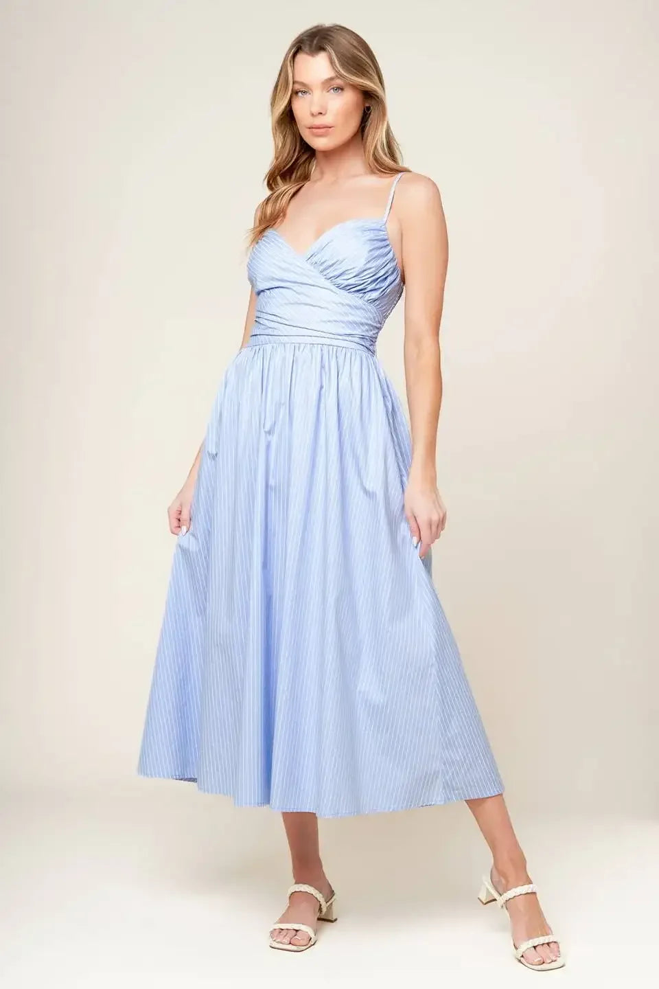 SUMMER INVITE - PASTEL BLUE MIDI DRESS