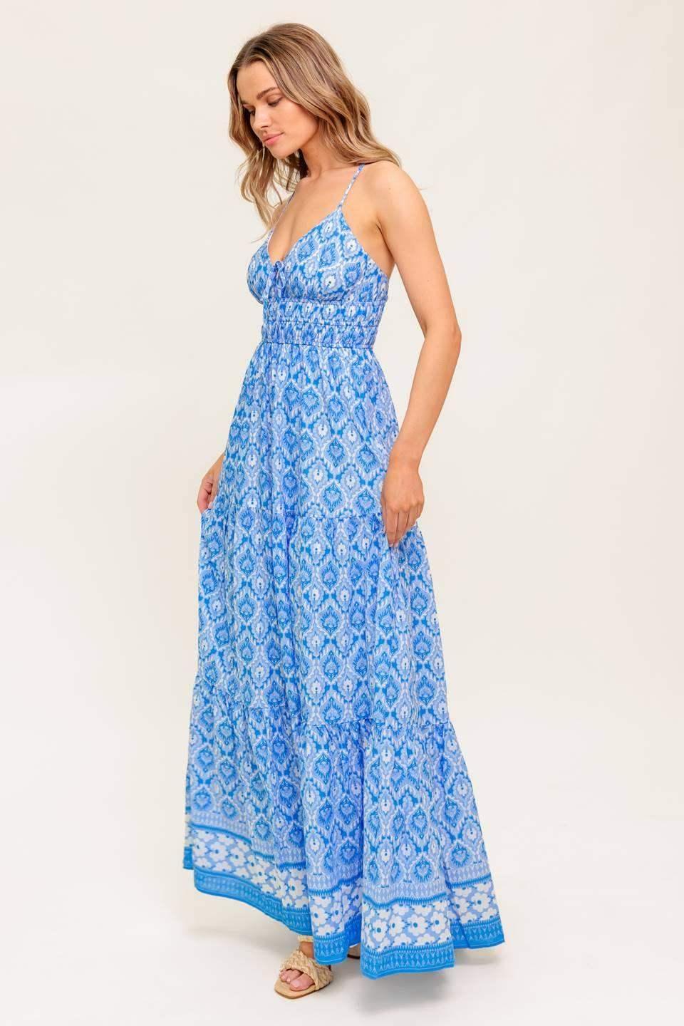 WILDFLOWER RHAPSODY MAXI DRESS - BLUE