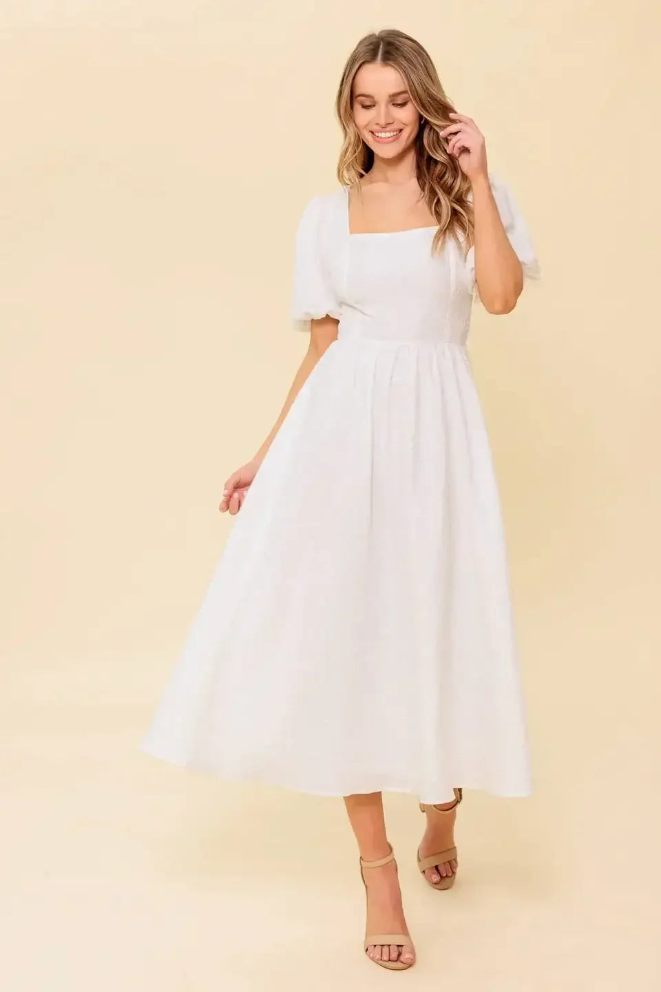 MAURA MIDI DRESS - IVORY