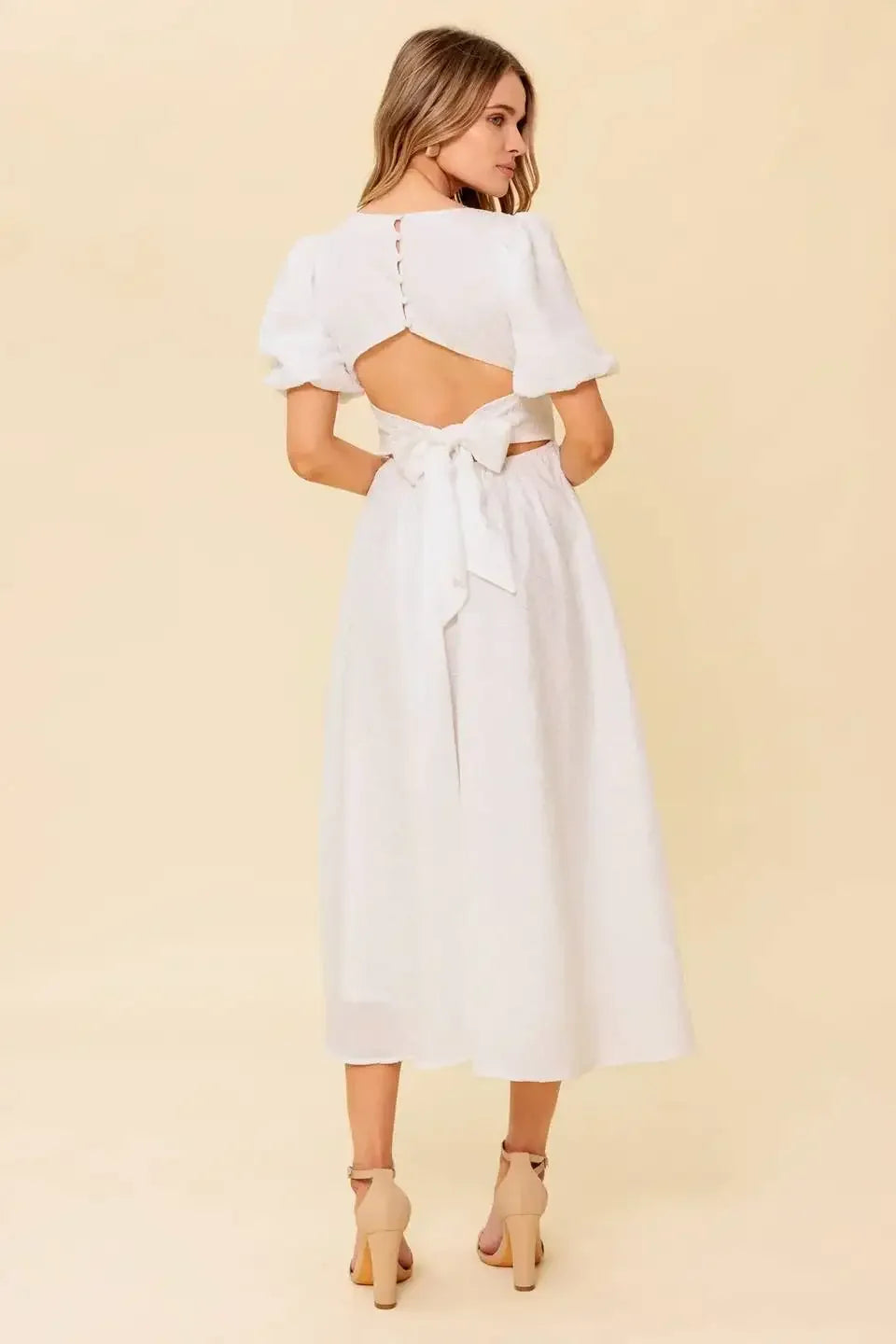 MAURA MIDI DRESS - IVORY