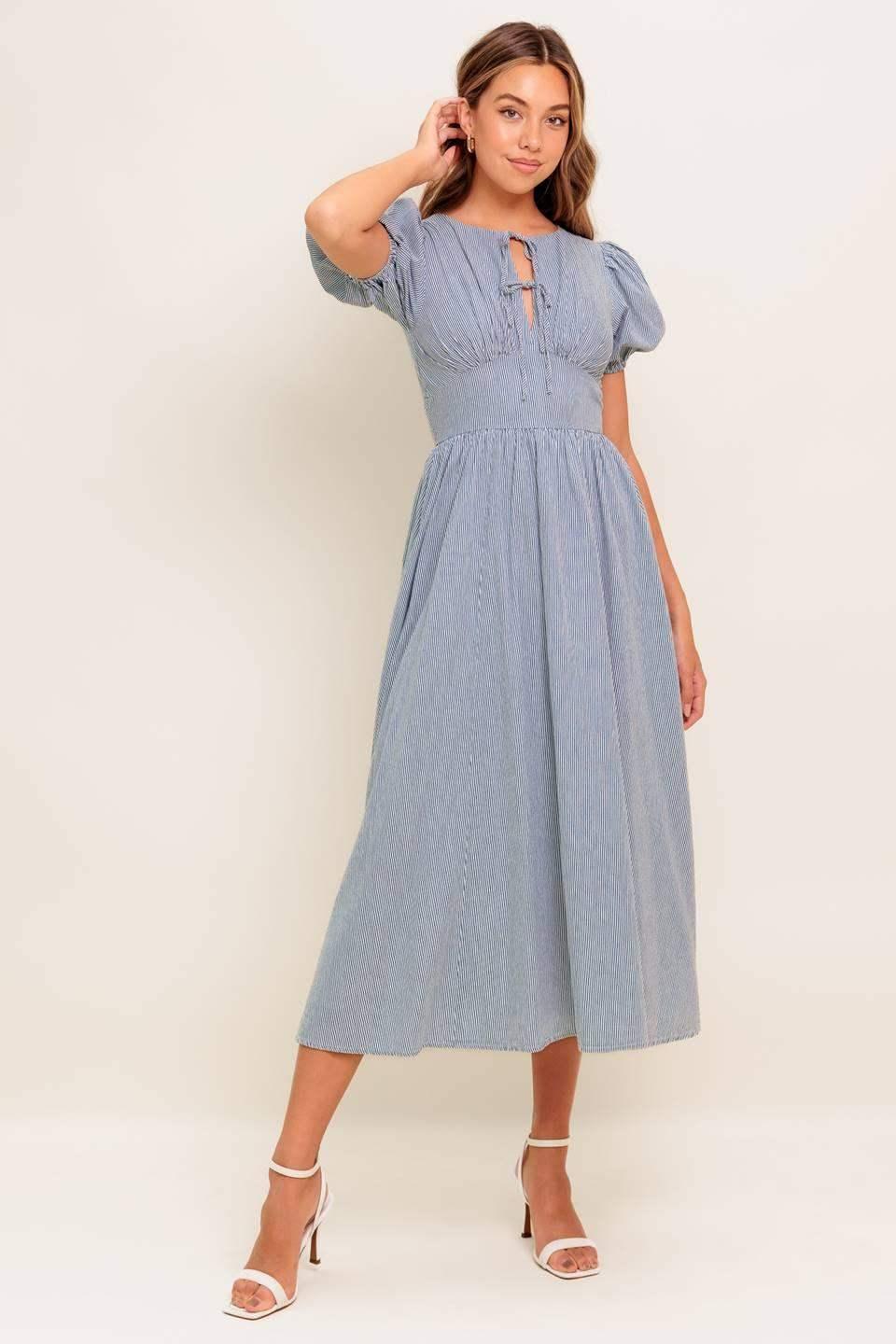 CHERIE MIDI DRESS - BLUE