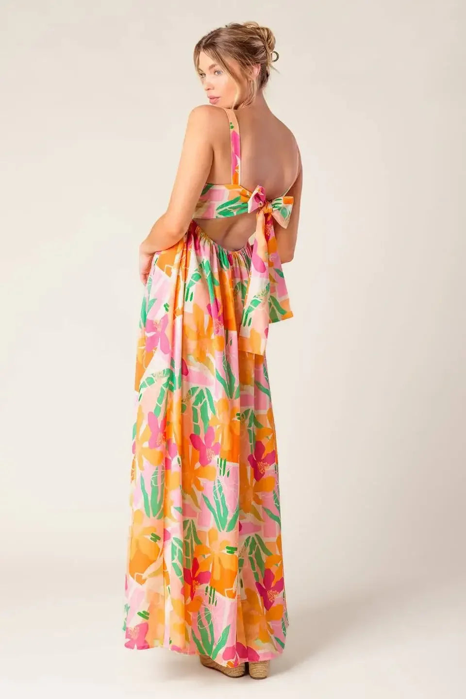 BON VOYAGE MAXI DRESS - PINK & ORANGE